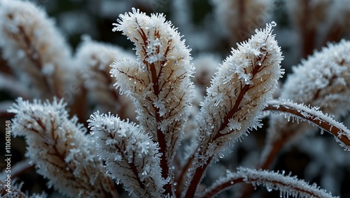 Wallpaper Mural Frozen flower petals covered in ice crystals, a winter scene. Torontodigital.ca