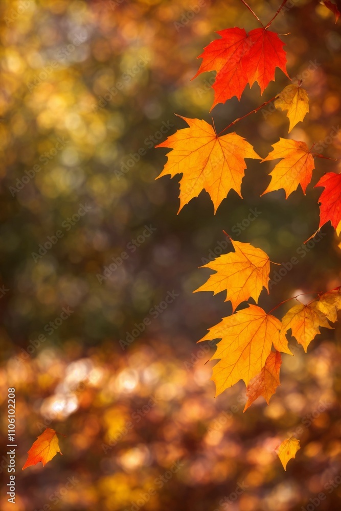 Autumn Leaves Falling in a Forest, Blanketing the Ground with Warm Shades of Red and Gold Autumn Leaves Falling in a Forest, Blanketing the Ground with Warm Shades of Red and Gold