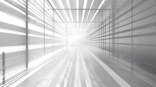 A geometric grid of intersecting light beams, floating on a white background