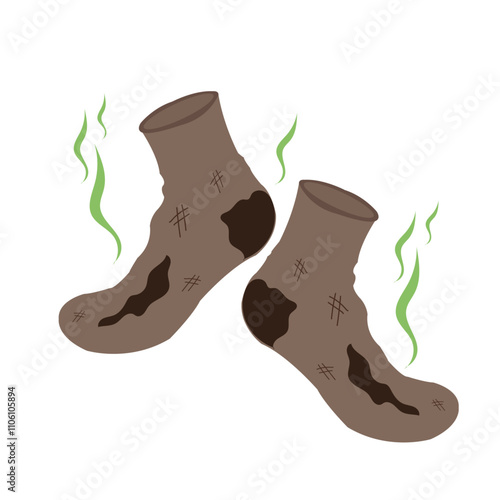 Dirty sock, Smelly socks, Stinky toe,  sweaty used clothes, worn garment.
