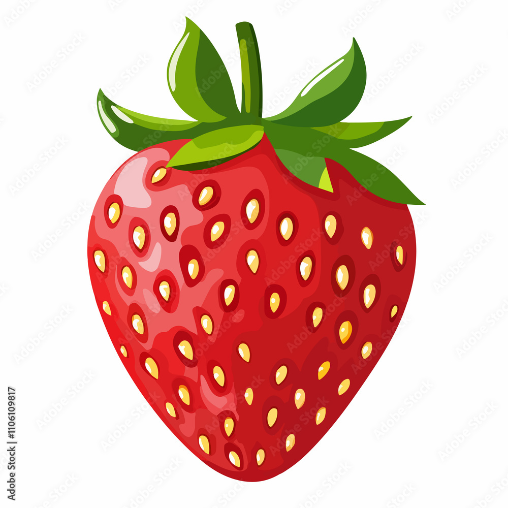 Obraz premium Strawberry Fruit Icon Vector Illustration