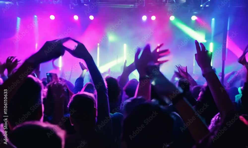 captivating rave vibe with clapping crowd and laser lights captivating rave vibe with clapping crowd and laser lights