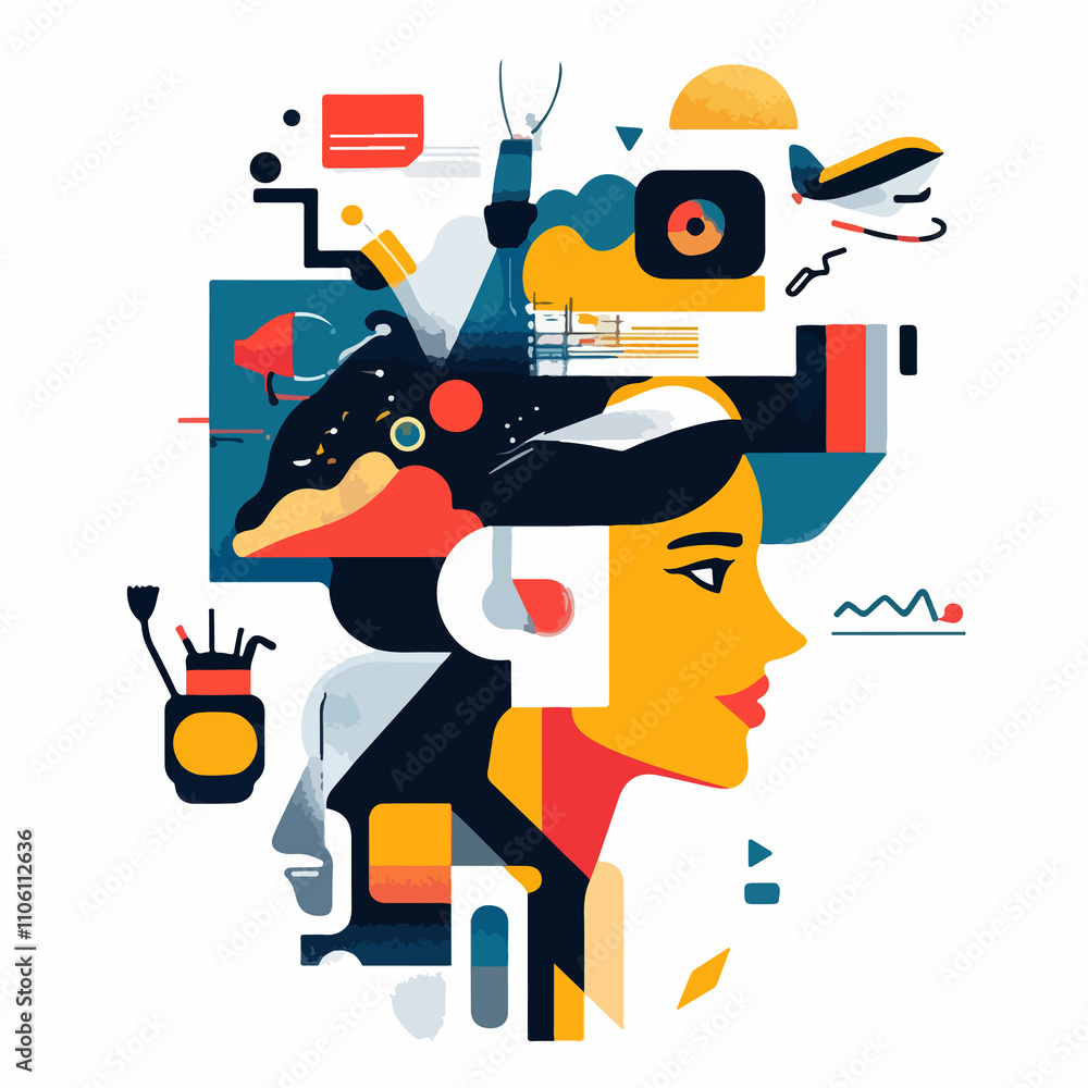 Professional Graphic Design Vector Illustration Concept Professional Graphic Design Vector Illustration Concept
