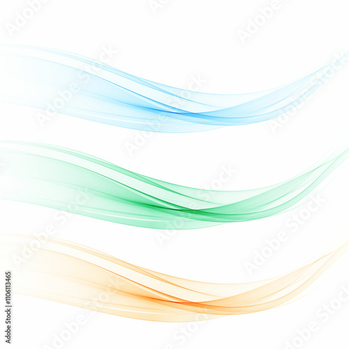 Set of abstract colored waves. Red, green, blue waves. Eps 10