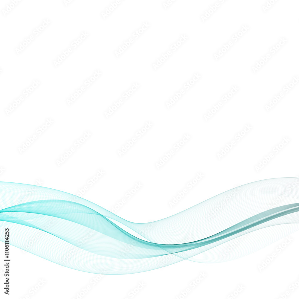 Obraz premium Abstract light blue wave. Vector curves. eps 10