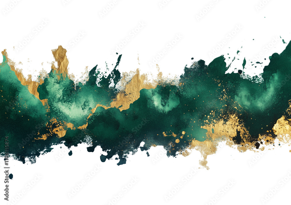 Obraz premium Colorful ink splashes on canvas isolated on transparent background