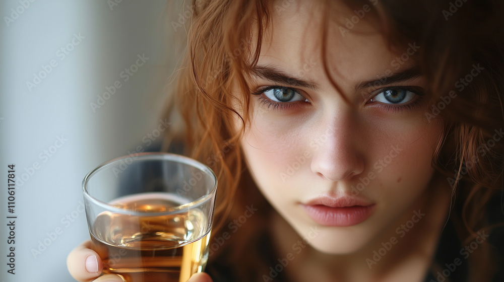 Title: Woman with a Drink - Alcohol Problem
Title: Woman with a Drink - Alcohol Problem