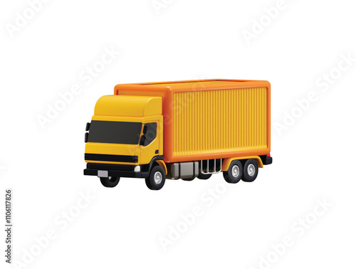 3d container truck icon concept of transportation, delivery or cargo  truck icon vector illustration