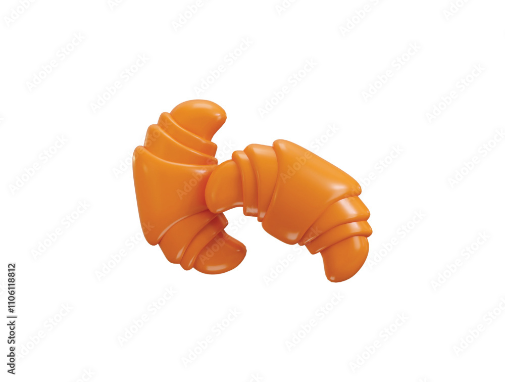 3D Croissant icon concept of bakery item Sweet pastry food icon vector illustration 3D Croissant icon concept of bakery item Sweet pastry food icon vector illustration