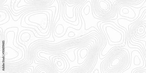 Abstract topographic White wave paper curved reliefs. Topographic map patterns, topography line map. Abstract white topography vector background. Contour maps. Vector illustration.	