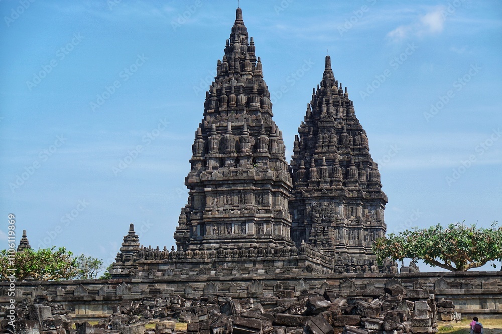 View of Prambanan Temple, Prambanan temple is the largest and grandest Hindu temple ever built in ancient Java. View of Prambanan Temple, Prambanan temple is the largest and grandest Hindu temple ever built in ancient Java.
