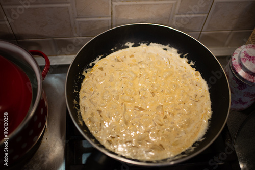 frying pan on the stove