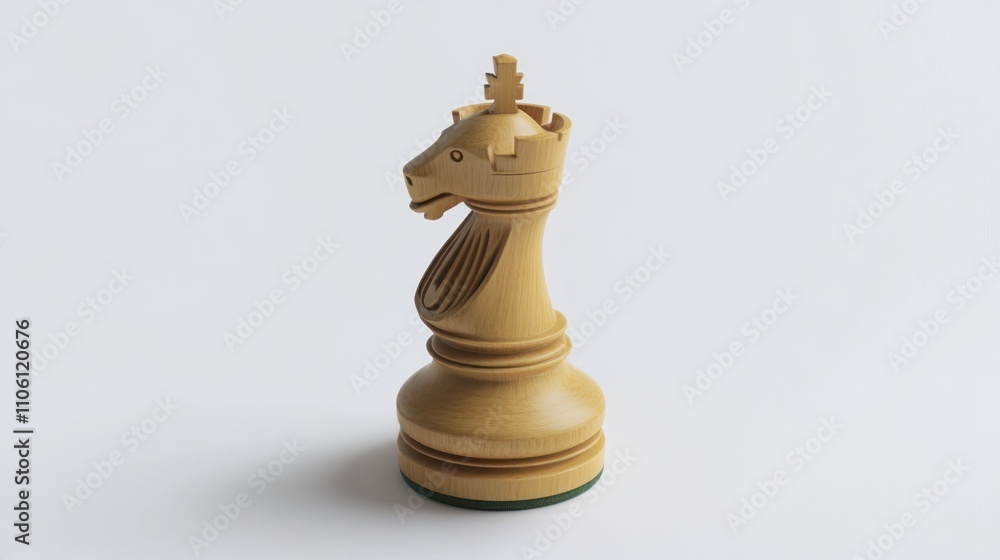 A Wooden Chess Knight Piece Stands Alone A Wooden Chess Knight Piece Stands Alone