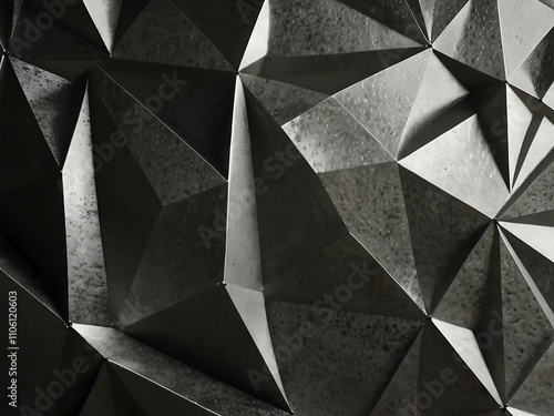 Wallpaper Mural Geometric metallic surface with triangular silver texture for modern design. Torontodigital.ca