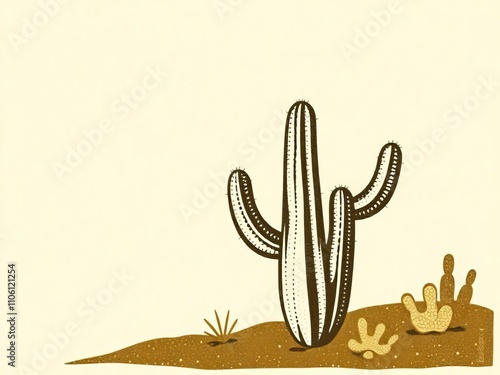 A cactus is standing in the desert photo