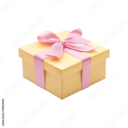 Elegant gift box with attractive ribbon for celebration isolated on a transparent background.