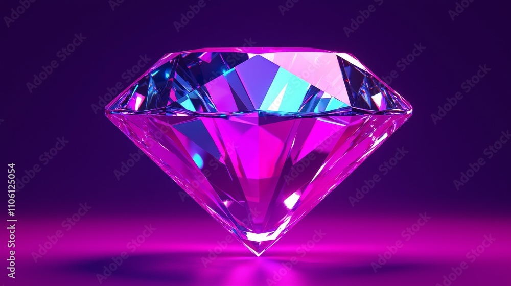 Vibrant pink diamond gemstone studio setting 3d render light reflections close-up beauty and luxury concept Vibrant pink diamond gemstone studio setting 3d render light reflections close-up beauty and luxury concept