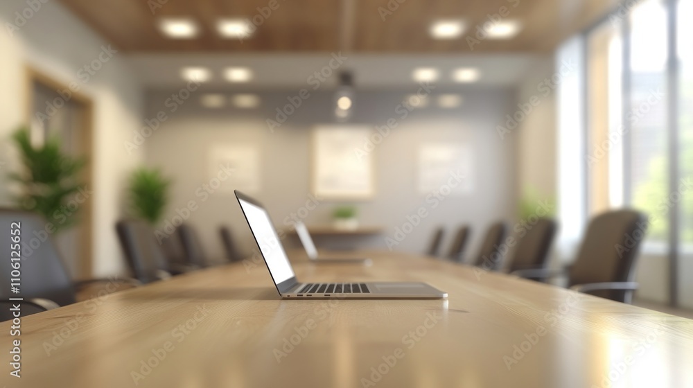 custom made wallpaper toronto digitalModern Conference Room with Laptop on Table