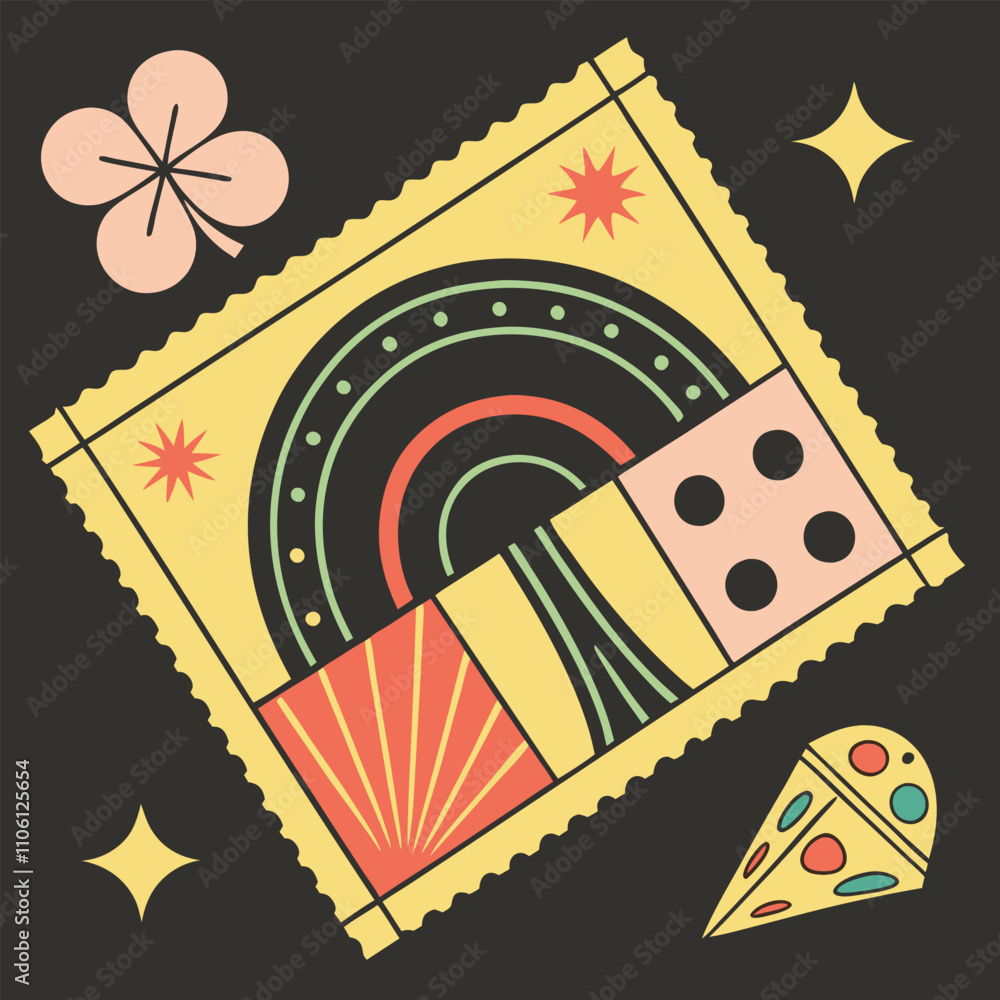 Fototapeta premium Abstract geometric shapes and icons. 