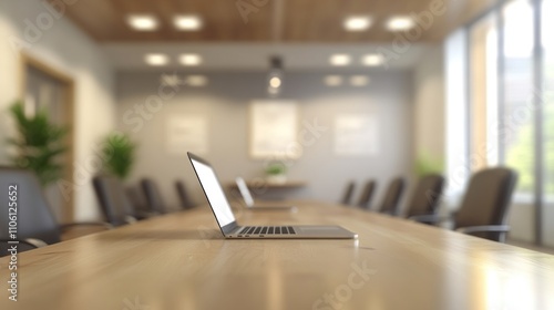 Wallpaper Mural Modern Conference Room with Laptop on Table Torontodigital.ca