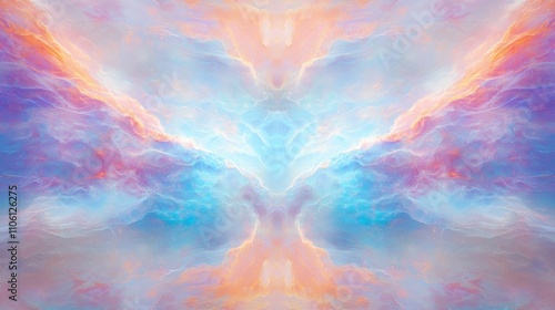 Celestial harmony abstract cloud formation digital art tranquil environment aesthetic perspective ethereal beauty