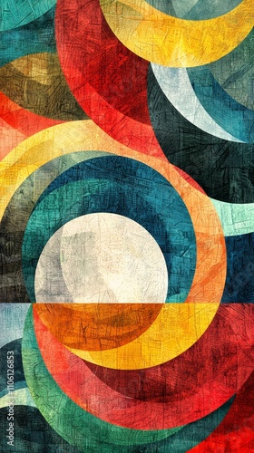 Dynamic abstract art composition gallery space digital artwork contemporary environment artistic viewpoint visual expression