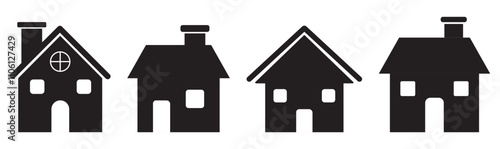 House symbol. House set icon. Home flat icon set vector illustration