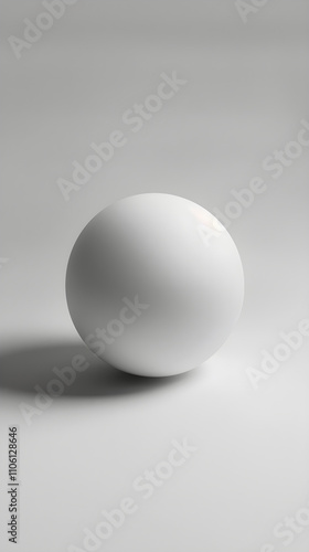 Close-Up View of a Standard White Table Tennis (Ping Pong) Ball in High-Resolution