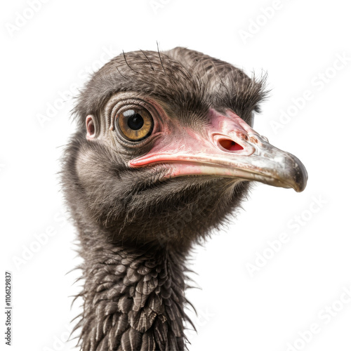 Ostrich Head Isolated on white transparent background, Ostrich PNG  photo