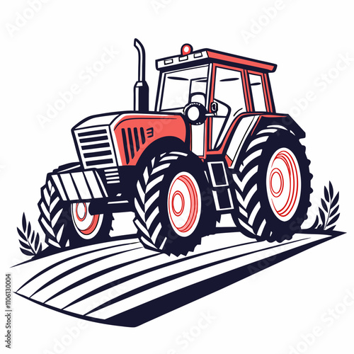 tractor on a white background