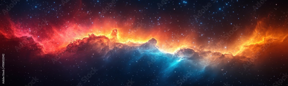 Naklejka premium A close up of a colorful galaxy with stars and clouds