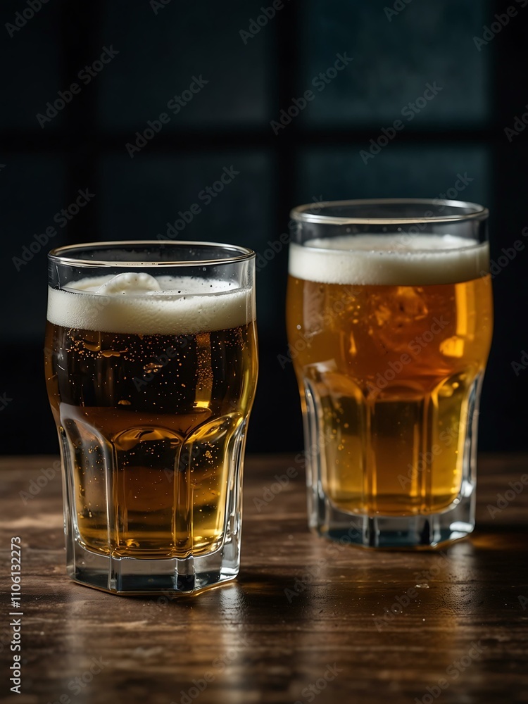 Glasses with water, milk, and beer. Glasses with water, milk, and beer.