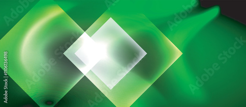 Dark neon colors with glass square shapes