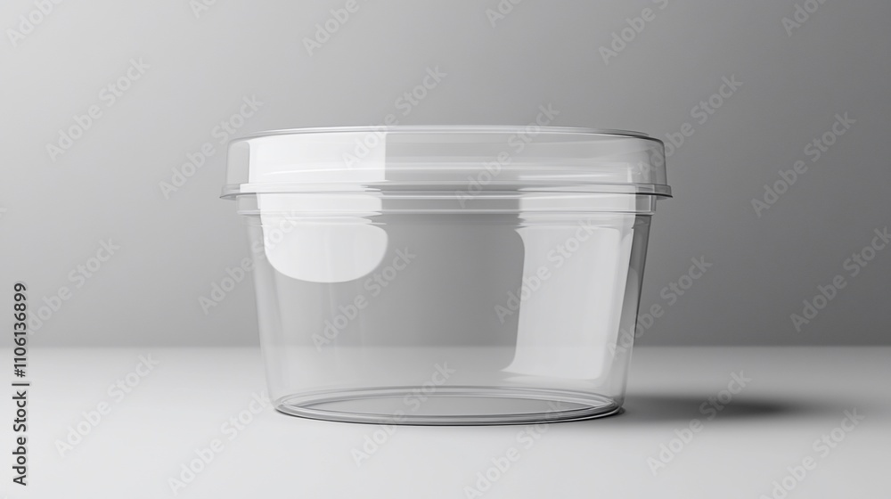 Clear plastic container with lid, isolated on white background. Clear plastic container with lid, isolated on white background.
