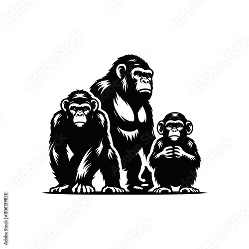 apes vector icon white background.