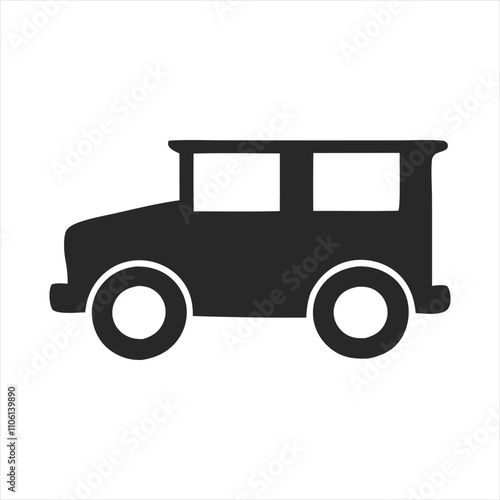 Car outline art vector design with simple and clear lines, automotive symbol