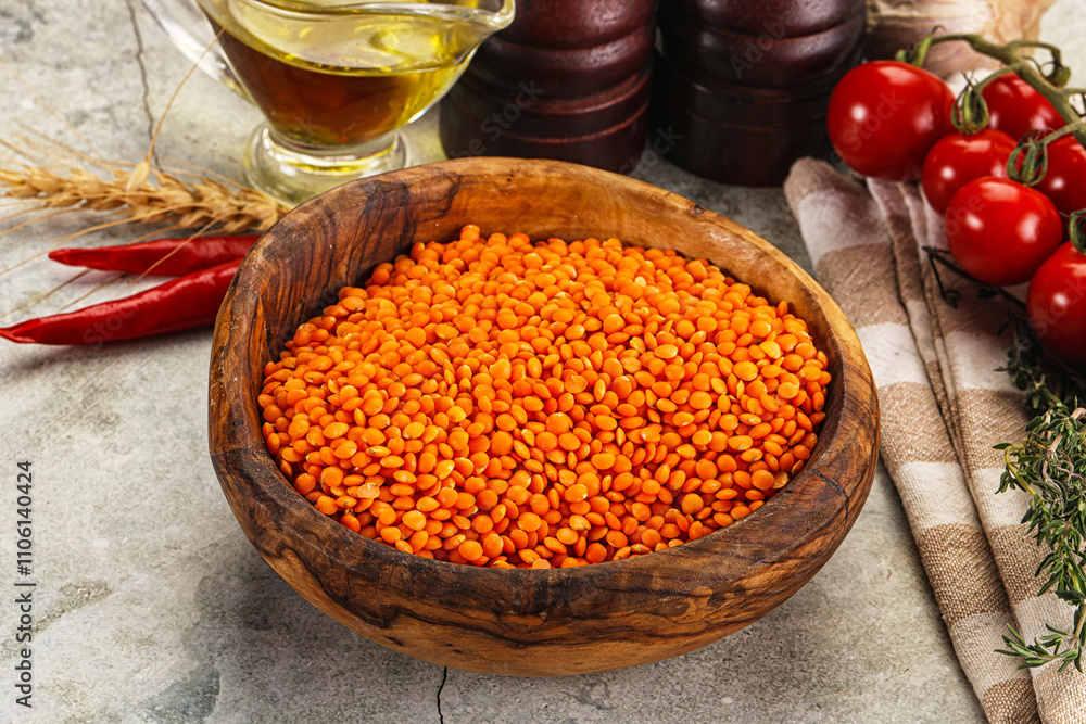 Raw red lentil for cooking Raw red lentil for cooking