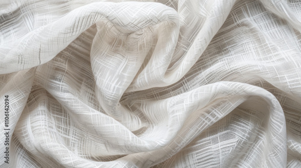 White fabric texture woven from linen fibers White fabric texture woven from linen fibers
