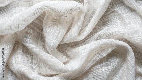 White fabric texture woven from linen fibers