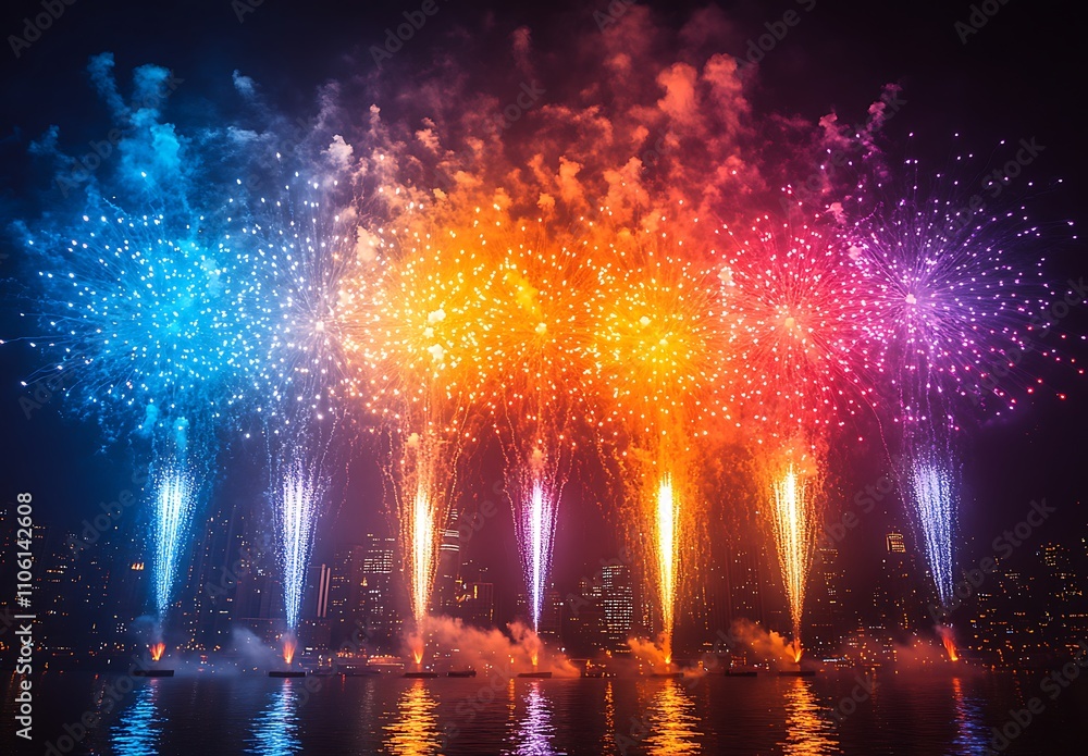 Spectacular Fireworks Display in the Sky. Spectacular Fireworks Display in the Sky.
