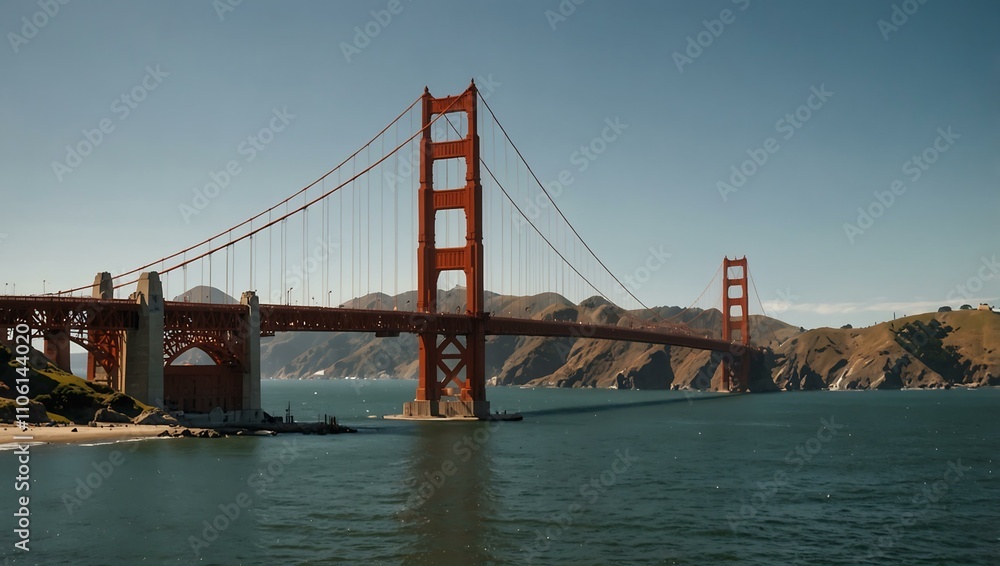 Obraz premium Golden Gate Bridge on a clear day.