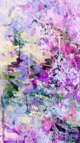 Vivid colorful  painting.  Background design. Dots , strokes of paint. Textured oil painting.  Hand drawn brush stroke. Multicolored circles. Bright pattern with paint structure. Impasto. Color scheme