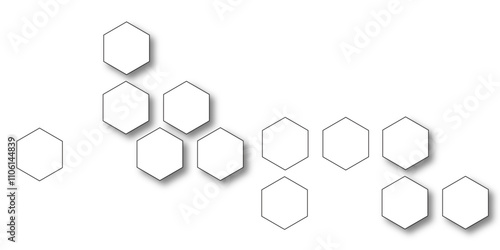 White hexagon 3D background texture. modern abstract polygonal pattern. 3d rendering illustration. Futuristic abstract banner. white and black lines 3d Hexagonal. honeycomb white Background.