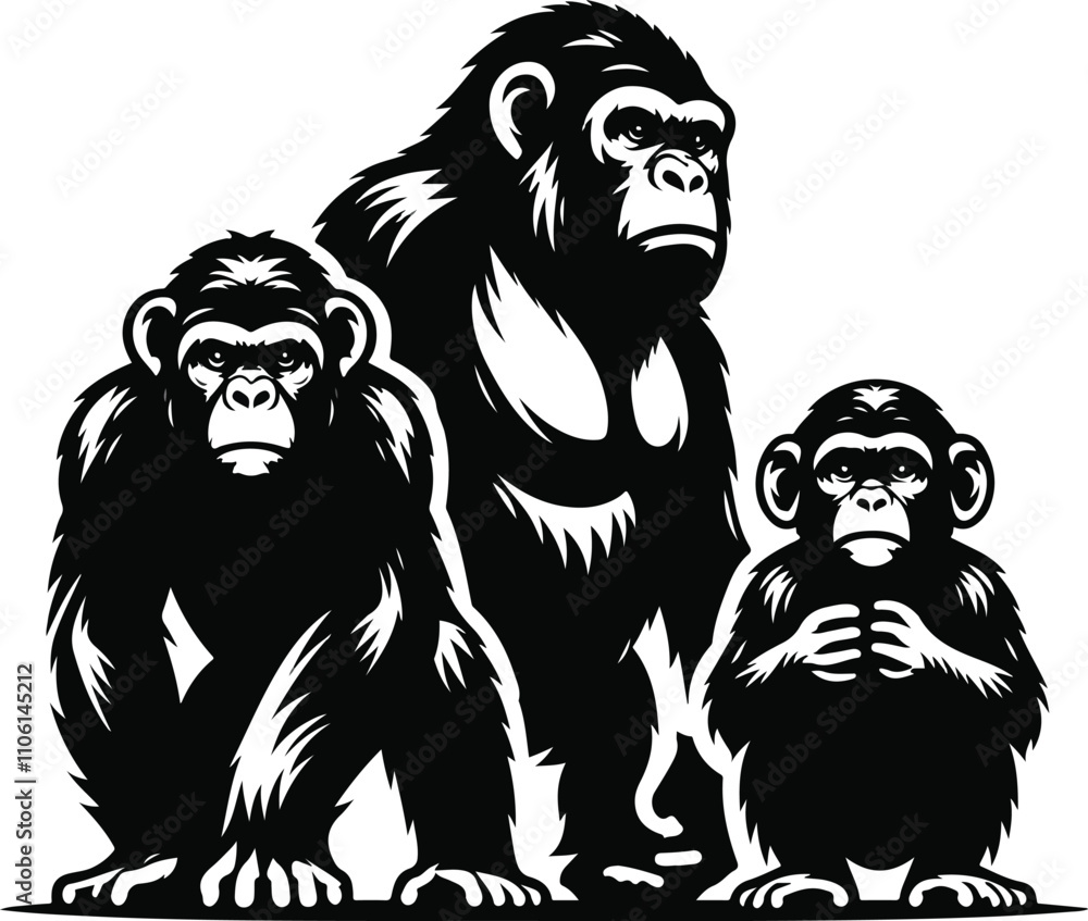 Naklejka premium apes vector icon white background.