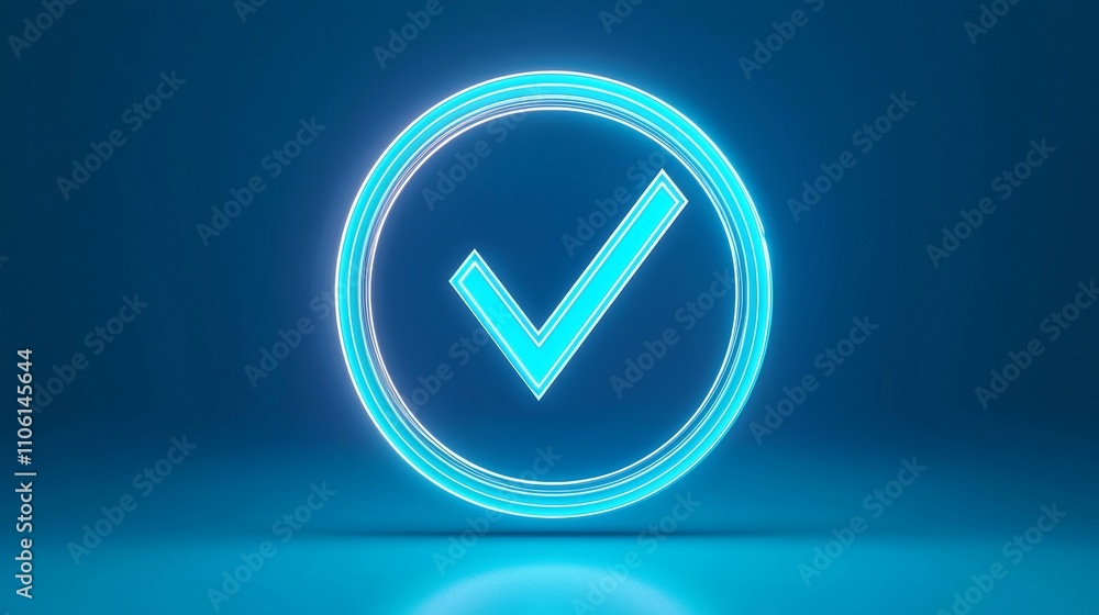 This stylish neon checkmark icon is absolutely perfect for various digital applications and modern interfaces This stylish neon checkmark icon is absolutely perfect for various digital applications and modern interfaces