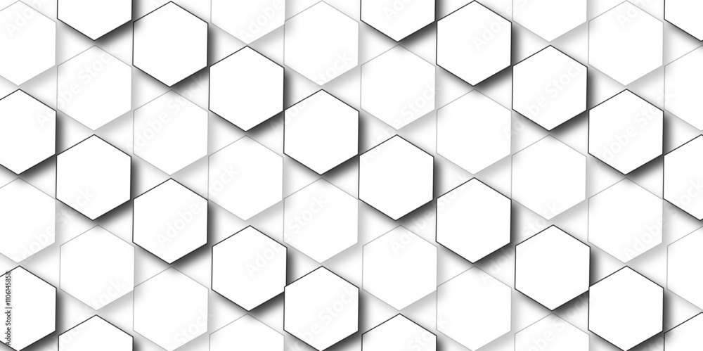 White hexagon 3D background texture. modern abstract polygonal pattern. 3d rendering illustration. Futuristic abstract banner. white and black lines 3d Hexagonal. honeycomb white Background. White hexagon 3D background texture. modern abstract polygonal pattern. 3d rendering illustration. Futuristic abstract banner. white and black lines 3d Hexagonal. honeycomb white Background.