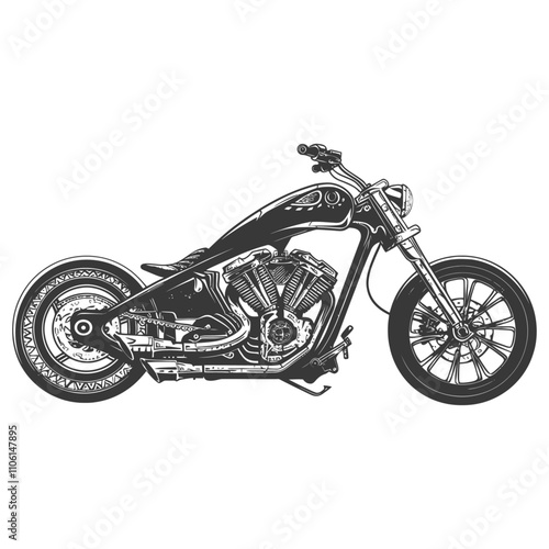 Black And White Illustration Of A Motorcycle