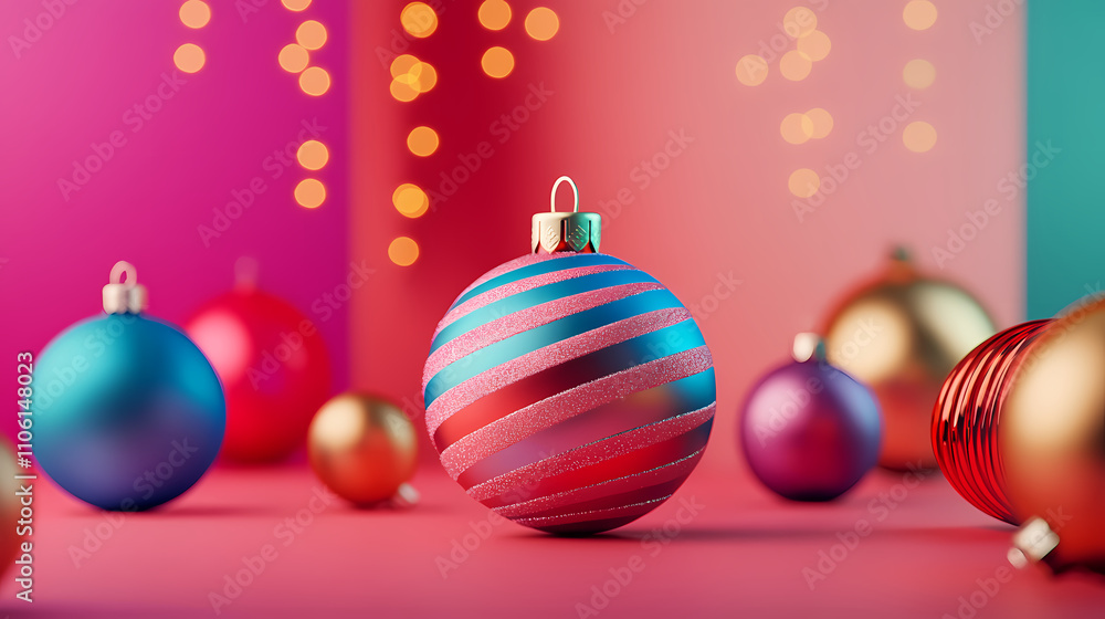 Fototapeta premium Holiday big sale vibrant ornaments and discounted 