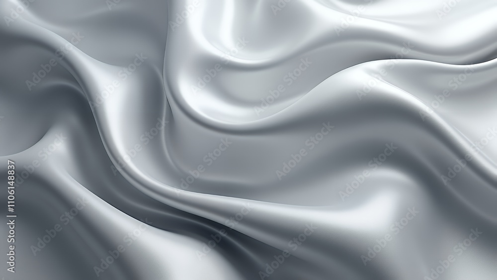 Obraz premium 画像の中央に波線と曲線があるシルバーメタリックの背景, 白と黒の背景