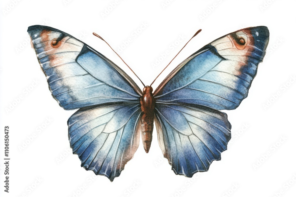 Obraz premium Beautiful watercolor illustration of a butterfly